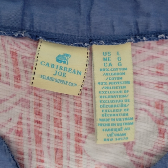 Caribbean Joe Sleeveless Tropical Hawaiian Dress Women's Large - Picture 3 of 6